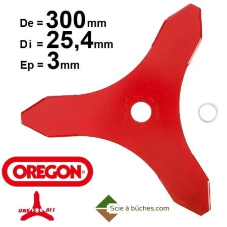 Lame 3 dents débroussailleuse, Ø 300 mm, Ep 3 mm